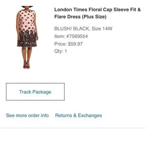 Women’s 14w Pink and Black Velvet Embellished Cap Sleeve Dress.  NWT